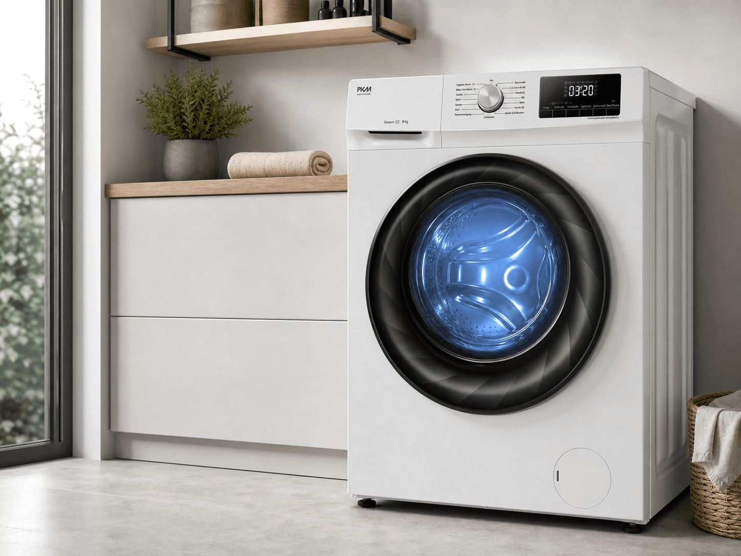 PKM Wa8-Es1415di Fully Automatic Washing Machine White Free-Standing