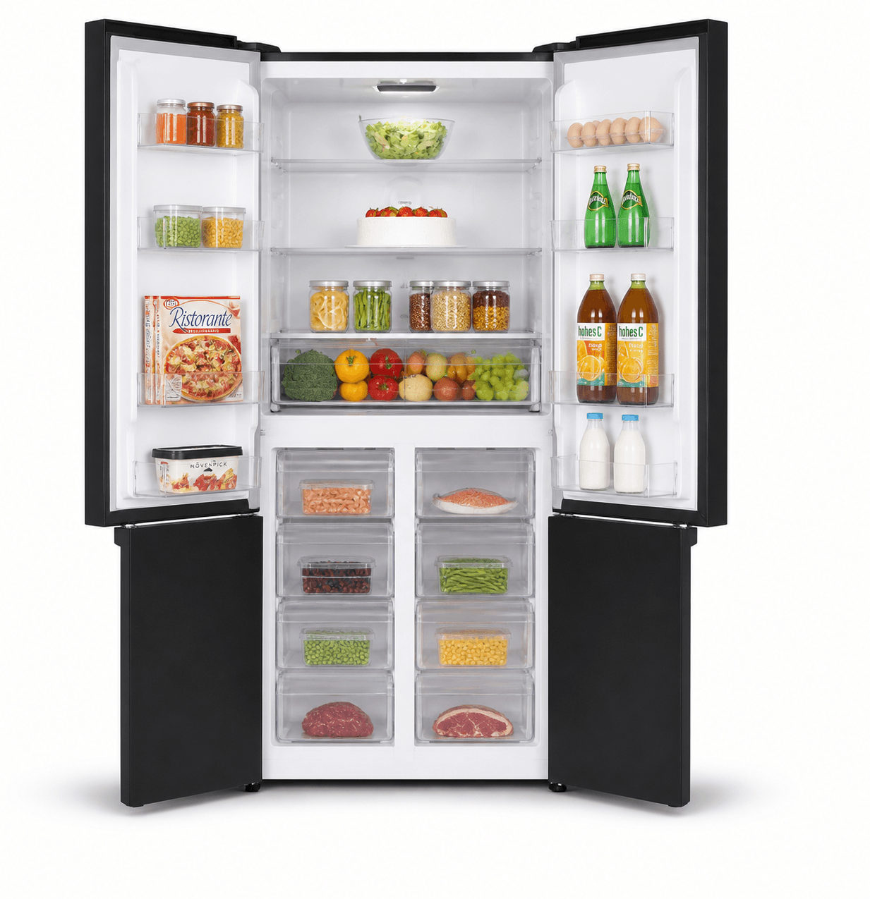 Wr-Md18 American-Style 4-Door Refrigerator From Wiggo,