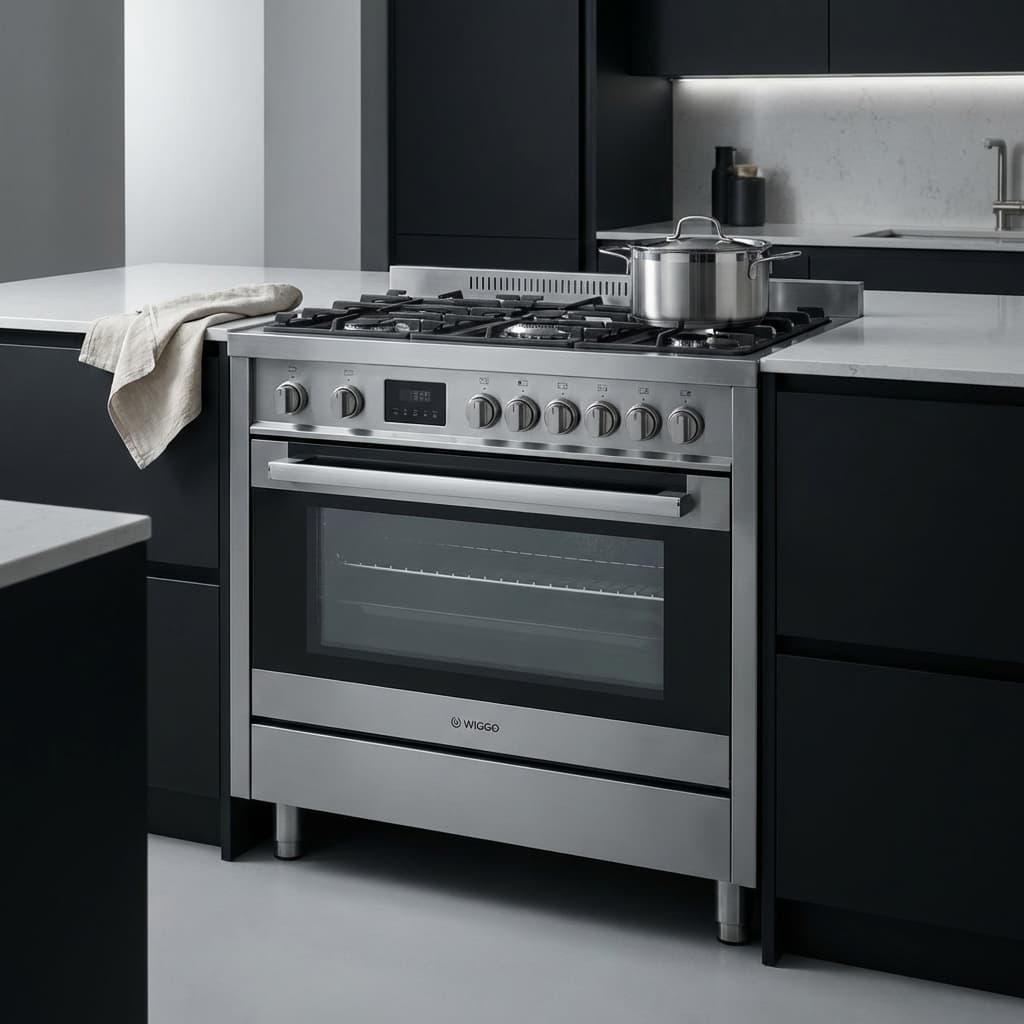 Wiggo Wo-E969r(Wx) Series 9 Is a 90 Cm Freestanding Gas Cooker Oven