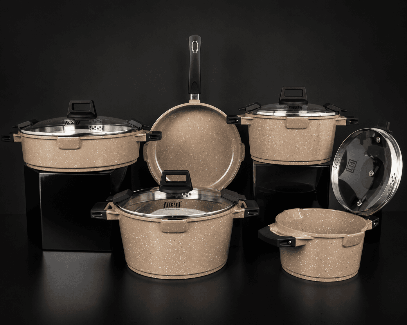 Luxury Ceramic Cooking Pot Set ( 5pcs Mint Green)